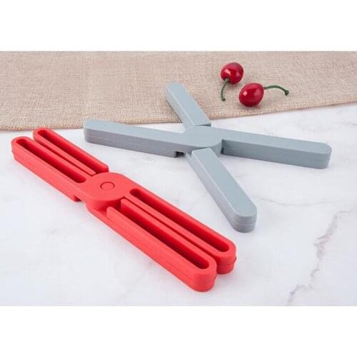 Silicone Collapsable Trivet For Kitchen Non-Slip Pot Holder Cross Hot Pads Placemat Coaster Table Mat Home Tool