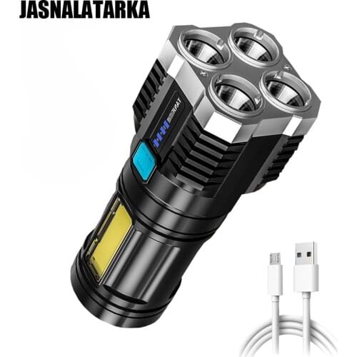 LED Flashlights COB Side Light USB Recharge Outdoor Portable Lamp Super Bright Hard Light Multifunctional Camping Xenon Light