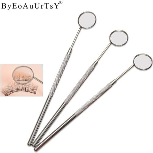 Magnifying Checking Eyelash Extension Grafting Mirror Stainless Steel Handle Plastic Mouth Oral Teeth Care Eyelashes Makeup Tool