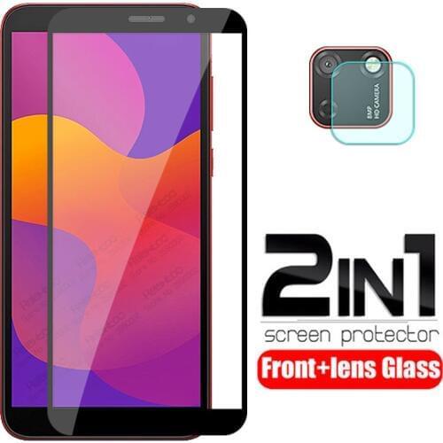 Honor 9s glass 2 in 1 protective glass for huawei honor 9s honer xonor 9 s s9 honor9s 5.45" dua-lx9 camera screen protector Film