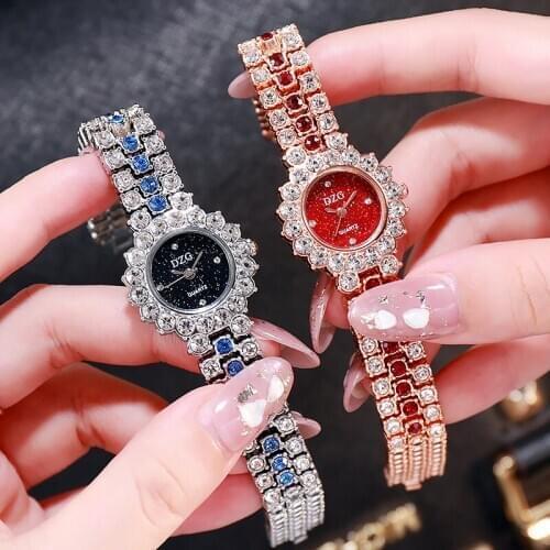 Bracelet Women Watches Full Diamond Ladies Watch Fashion Casual Starry Sky Surface Stainless Steel Quartz WristWatch Reloj Mujer
