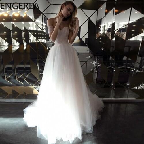 Jiayigong Off The Shoulder Wedding Dresses Sweetheart Princess Bridal Gowns vestido de novia Shinny Wedding Dress for Bride