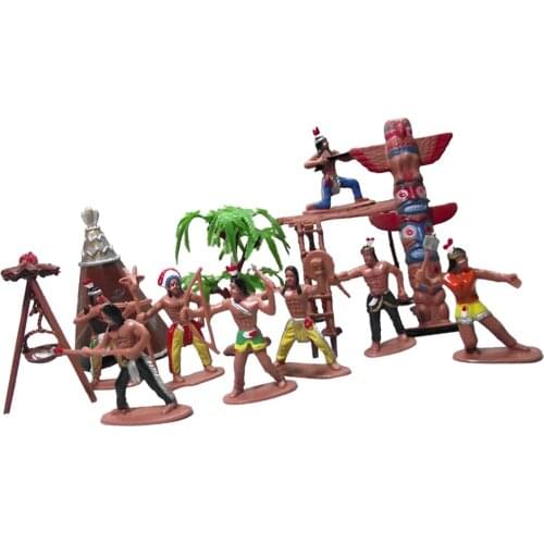 1 Set of People Figures, West Indies Model, Cowboy, Children, Scene, Toy, Party