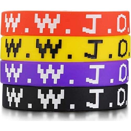 1pcs WWJD what would Jesus do Religious Silicone Wristbands Bracelets Bible Verses Bracelets Christian Religious Jewelry Gifts