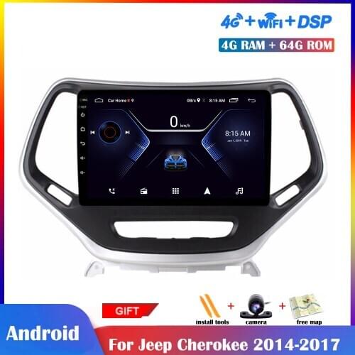 10.1 inch Android Multimedia Player For Jeep Cherokee 2014-2017 Car Radio Stereo Navigation DSP Touch IPS Screen Wifi Bluetooth