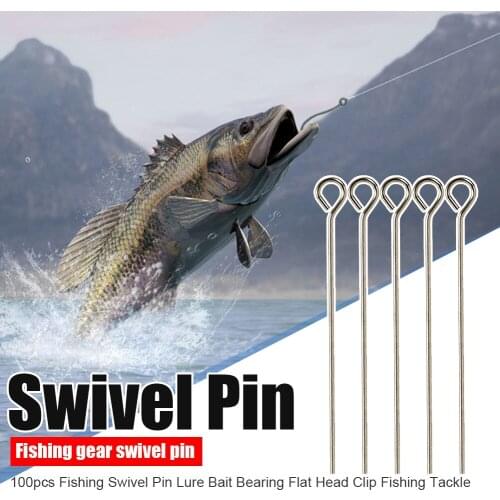 100pcs Fishing Swivel Pin Lure Bait Bearing Flat Head Clip Fishing Tackle Fishing Lure Baits Hook Accessories pesca equipment