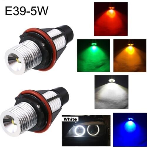 2pcs e39 5w for E39 M5 E60 (525i, 525xi, 530i, 530xi, 545i, 550i 5-series 6-series 7-series (with stock equipped Angel Eyes