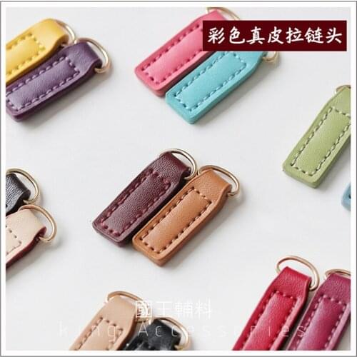 20pcs/lot Colorful Leather Luggage Women Handbag Accessories Zipper Pull Pendant Repair Replacement DIY