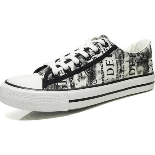 2019 Fashion Youth Mens Shoes Casual Sneakers Breathable Walking Canvas Shoes Men Lace Up Flats Casual Canvas Men Flats N3-26