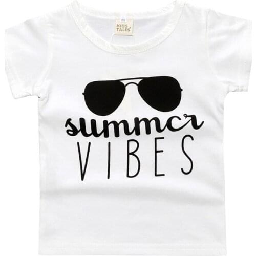 2021 Children Baby Boy Tops Tees Infant Cotton Clothes Kids Short Sleeve Summer Costume Toddler Letter Casual O-Neck T-Shirt