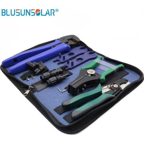 5 sets/lot solar crimping tool kits for 2.5/4/6mm2 solar cable PV crimping tool kits with crimping/cutting/striping tools