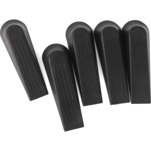 5pcs Black Plastic Door Window Stops Stoppers Wedges Jam Block Home Office