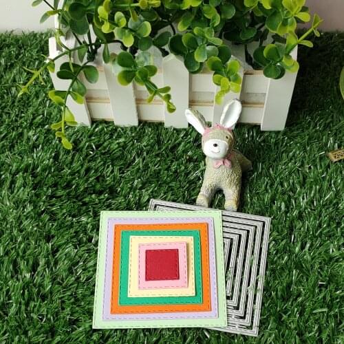 7PCS Square metals cutting dies DIY template, scrapbook, engraving paper cards album crafts cutting dies 8.0CM