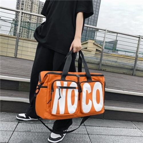 Big Bag Unisex Travel Tote Bag Letter Waterproof Duffel Bag Weekend Bag Gym&Yoga Crossbody Bags Nylon Bag With Shoe Organizer