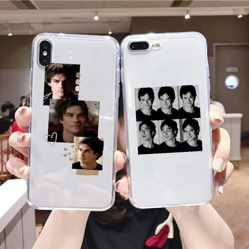 The Vampire Diaries Damon Salvatore Phone Case For Xiaomi Mi Max Note 3 A2 A3 8 9 9T 10 Lite Pro Ultra transparent painting