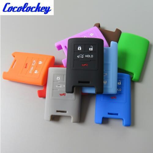 Cocolockey Silicone Car Key Cover for CHEVROLET CORVETTE SMART KEY REMOTE 4 BUTTON 2015-2017