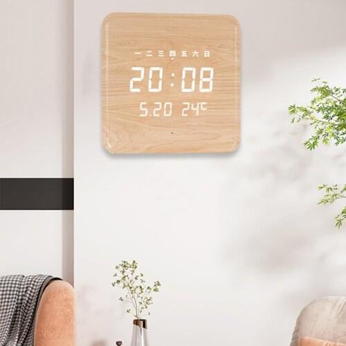 Electronic Clock Silent Luminous Clocks Wall Home Decor Digital Clock Wooden Wall Watches Teen Living Room Decoration Horloge