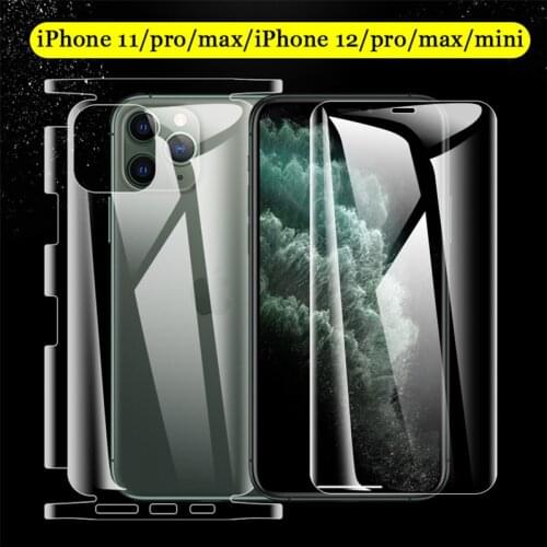 Front+Back Full Cover Hydrogel Film For iPhone11 Pro Max HD Transparent Soft Screen Protector Side Film For iPhone12 Pro Max