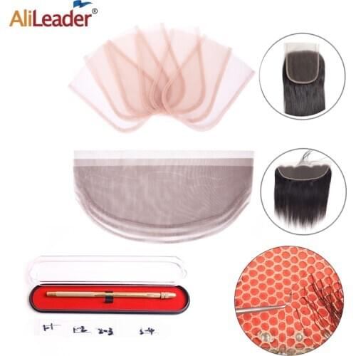 Alileader Cheap Ventilating Needle 4x4 13x4 Lace Lace Closure Base Swiss Lace For DIY Wigs Professional Lace Wig Making Tools