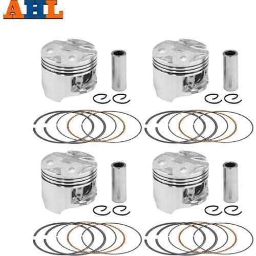 AHL 4Sets Motorcycle Piston Rings Clips Pin Kit STD +25 +50 48.5mm 48.75mm 49mm For Honda CBR250 CBR14 CBR17 MC14 MC17 KT7