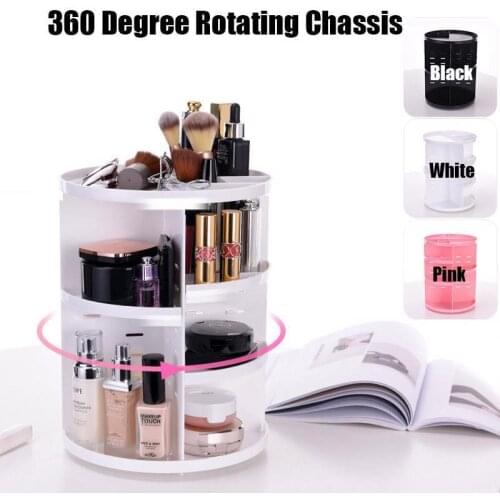 360 Degree Rotating Cosmetic Makeup Organizer Storage Box Shelf Display Acrylic