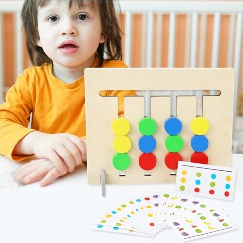 Montessori Math Toys Children Wooden Puzzle 4 Color Fruit Game Matching Toys Preschool Educational Toddler Learning Toy