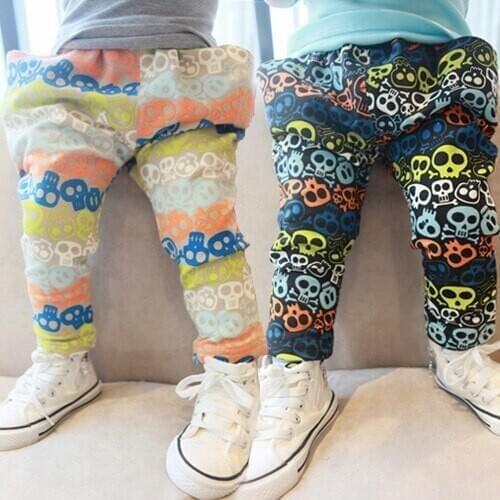 Baby boys fashion pants spring 2018 baby casual new print skulls harem cotton pants 6-24 months