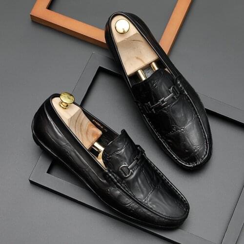 Men leather summer casual shoes male sneakers Shoes loafer men 2020 Slip On black mens genuine leather shoes