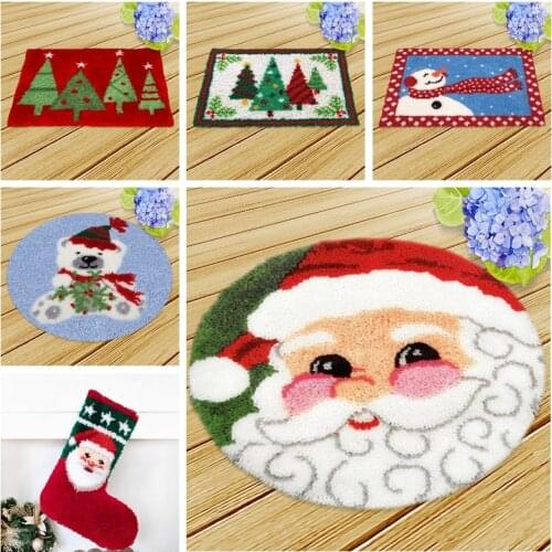 DIY Carpet Embroidery Latch Hook Rug Kits Fomiaran For Needlework Latch Hook Kits Crochet Cross Stitch Knitted Christmas Decors