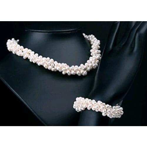 Lovely Natural 6-7mm pearl sets necklace&bracele