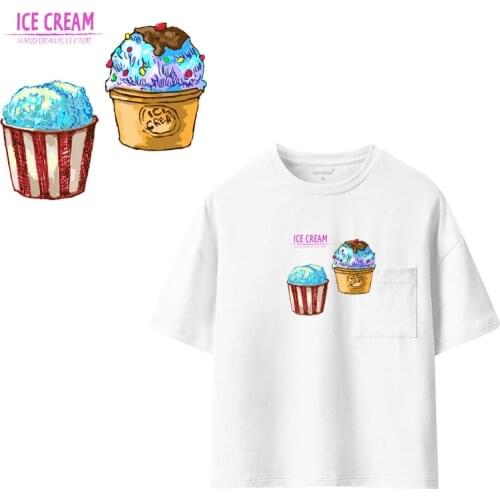 Pineapple Ice cream Clothing Stickers Iron On Patches Diy Heat Transfers Patch For Clothes T-shirt Appliques Decoration