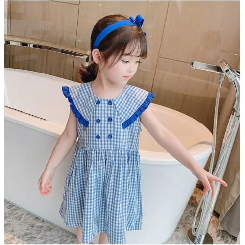 2021 new spring autumn/winter/summer Girls Kids Boys lattice dress comfortable cute baby Clothes Children Clothing