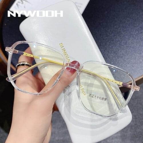 NYWOOH Anti Blue Light Glasses Frames Women Polygon Clear Computer Eyeglasses Men Gaming Optical Frame Unisex