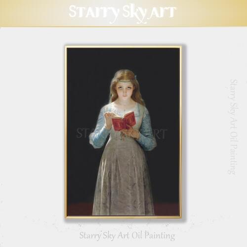 Excellent Skilled Artist Hand-painted High Quality Wall Art Picture Lady Reading Oil Painting on Canvas Lady Figure Oil Painting