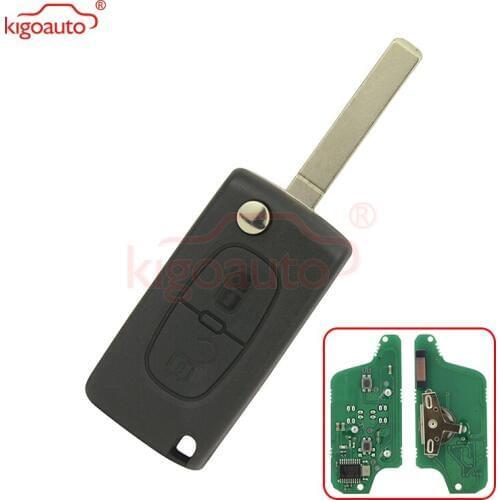 CE0523 Flip remote key 2 button VA2 434Mhz pcf7941 ASK for Peugeot 207 307 407 807 kigoauto