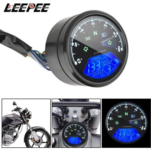 Motorcycle Panel Speedometer Night vision Dial Odometer Universal LED Multi-function Digital Indicator Tachometer Fuel Meter