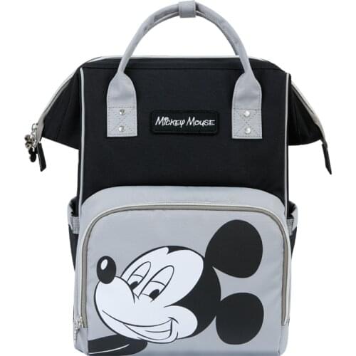 Disney Diaper Bag Mummy Backpack USB Bottle Heating Baby Bag For Mommy Maternity Mother Nappy Bag Wet Bag Mickey Mouse With Hook