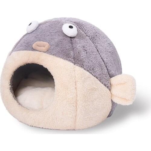 Winter Autumn Cartoon Puffer Pet Bed Kennel Warm Thickened Washable Cat Dog Sofa Sleeping Mats Pet Supplies