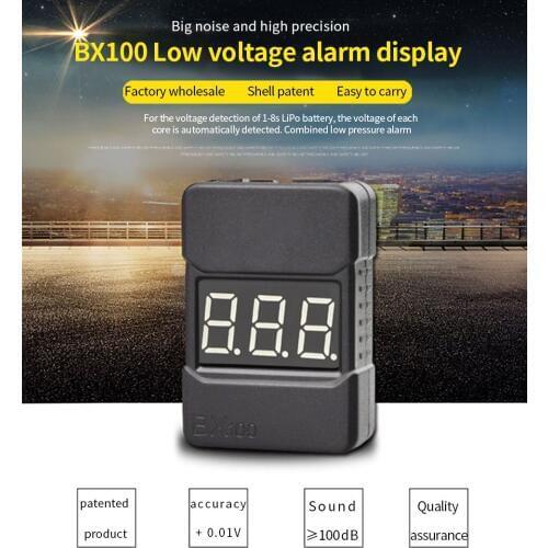 10pcs/lot Hotrc BX100 1-8S Indicator RC Li-ion Lipo Battery Tester Low Voltage Buzzer Alarm RC Tools