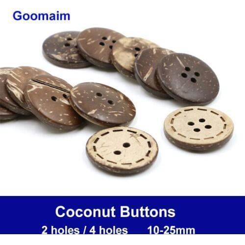100pcs natural color 4 holes coconut buttons natural texture decorative wear buttons for crafts sewing decorative DIY buttons