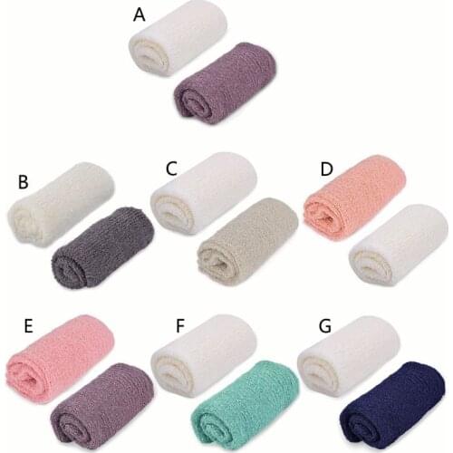 2 Pieces Newborn Stretch Wraps Baby Photography Props Long Ripple Wrap Blanket
