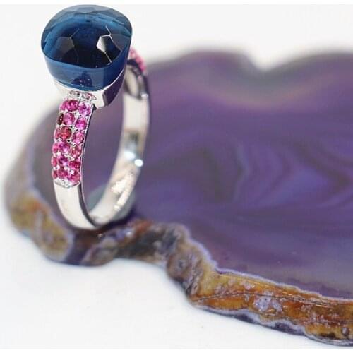 2021 Fashion Candy Style Ring Of 4 Colours Choose Crystal With Red Zircon Gold Plated Rings For Friends Best Festival Gift