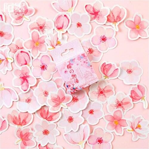 42 Styles Can Choose) Pink Lovely Boxed Stickers DIY Scrapbooking Paper Diary Planner Album Vintage Seal Decoration