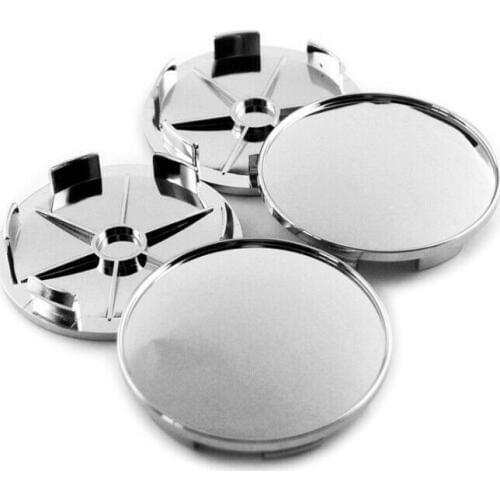 4x Silver Plating ABS Decorative Cover Car Wheel Center Hub Caps 68mm/63mm