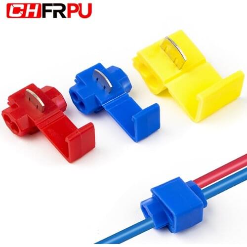 50pcs quick connect clamp wire and cable crimping separator line connector terminal blue red yellow lip pliers soft distributor
