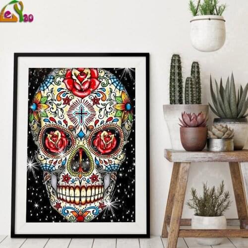 5d Diamond Painting Gorgeous Skull Cross Stitch Full Square Round Diamond Embroidery Mosaic Handicraft Home Decoration