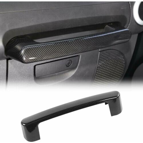 Car Co-pilot Armrest Copilot Grab Bar Carbon Fiber Handle Cover Trim Decoration For Jeep Wrangler JK 2007 2008 2009 2010