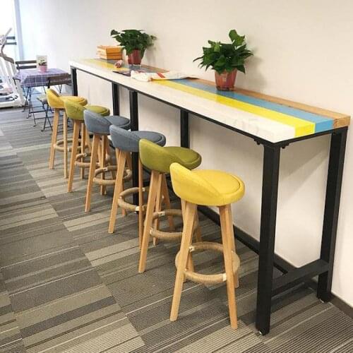 Bar Chair, Nordic Modern Simple Household Solid Wood High Stool, Bar Stool, Bar Chair, Leisure Backrest Chair, Stool