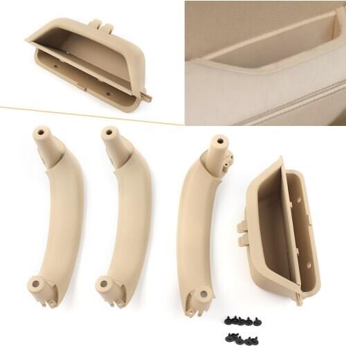 Beige Car Inner Door Panel Handle Cover Interior Door Pull Trim For BMW 2011 2012 2013 2014 2015 2016 2017 X3 X4 F25 F26 RHD