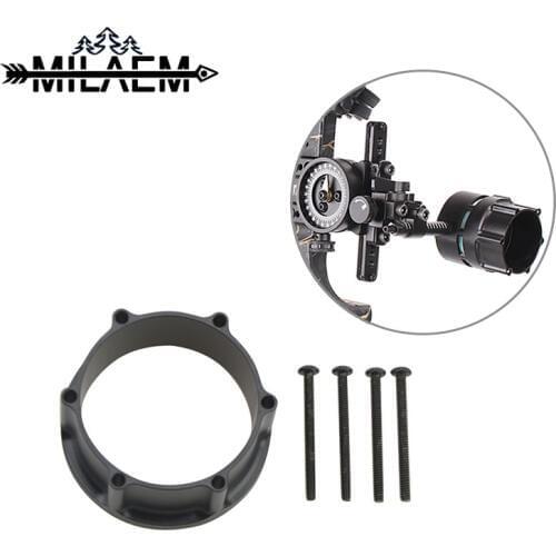 Archery Compound Bow Single Needle Sight Aluminum Adapter Use Adjustable Pointer Sight Lens for Outdoor Hunting Shooting Sports